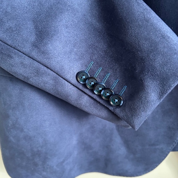 7 Downie Street Blue Men's Blazer with musical pattern lining, XL Size 52R - Picture 9 of 13